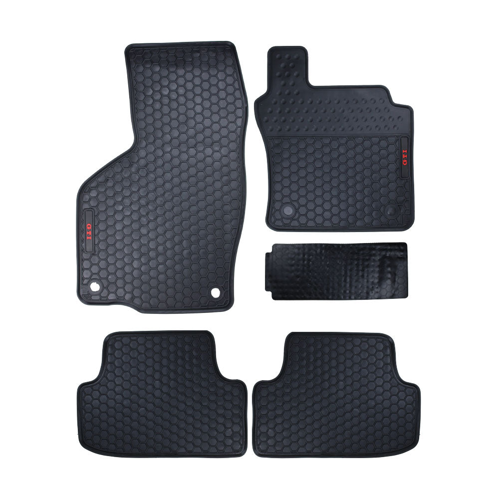 GOLF 7/7.5/8 LATEX FITTED MATS RED GTI LOGO 5 PIECE SET