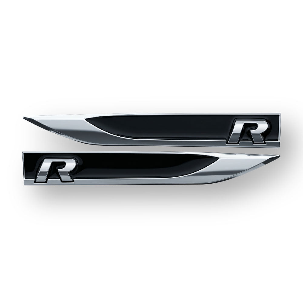 GOLF 7 R LOGO FENDER ARROWS BLACK AND CHROME