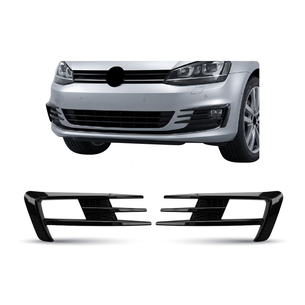 GOLF 7 TSI FRONT BUMPER CANARDS 2 PIECE - BLACK