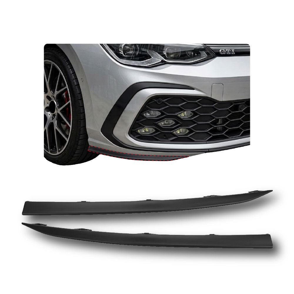 GOLF 8 GTI 2022+ OE STYLE FRONT BUMPER SPLITTERS 2 PIECE - BLACK