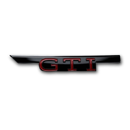 GOLF 8 GTI GRILL BADGE BLACK WITH RED LETTERING