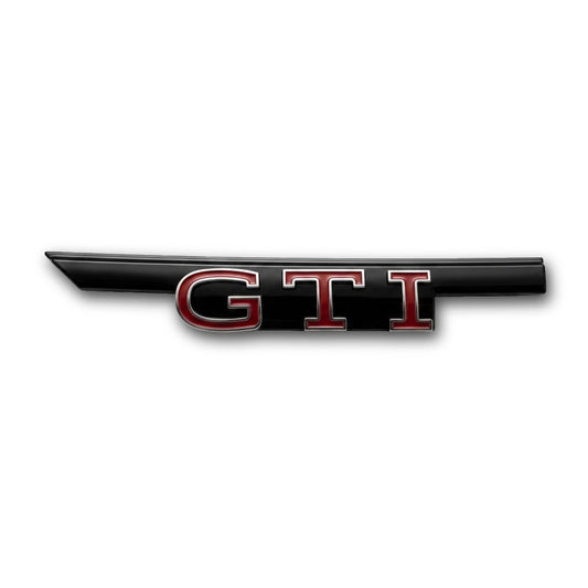 GOLF 8 GTI GRILL BADGE CHROME WITH RED LETTERING