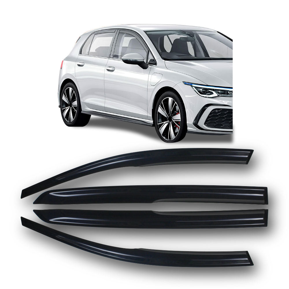 GOLF 8 INJECTION BLACK WINDSHIELDS 4 PIECE - GLOSS BLACK