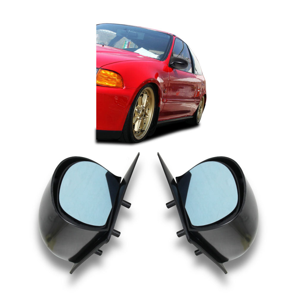 HONDA CIVIC 1992-1995 2 DOOR DTM MIRRORS TYPE B GLOSS BLACK