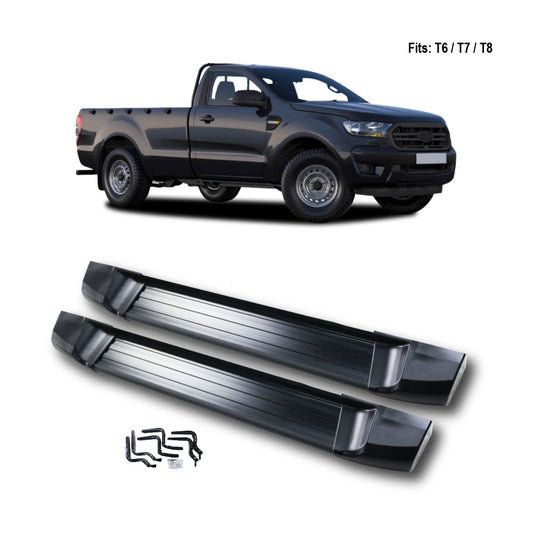 SUITABLE TO FIT RANGER 2012-2022 SINGLE CAB RUNNING BOARDS BLACK