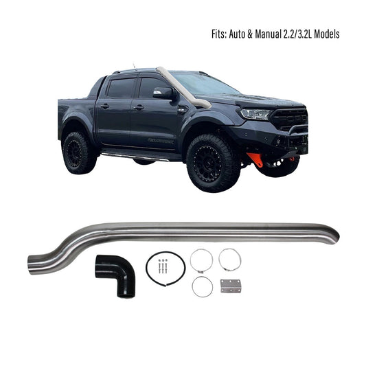 SUITABLE TO FIT RANGER 2012-2022 STEEL SNORKEL KIT SILVER