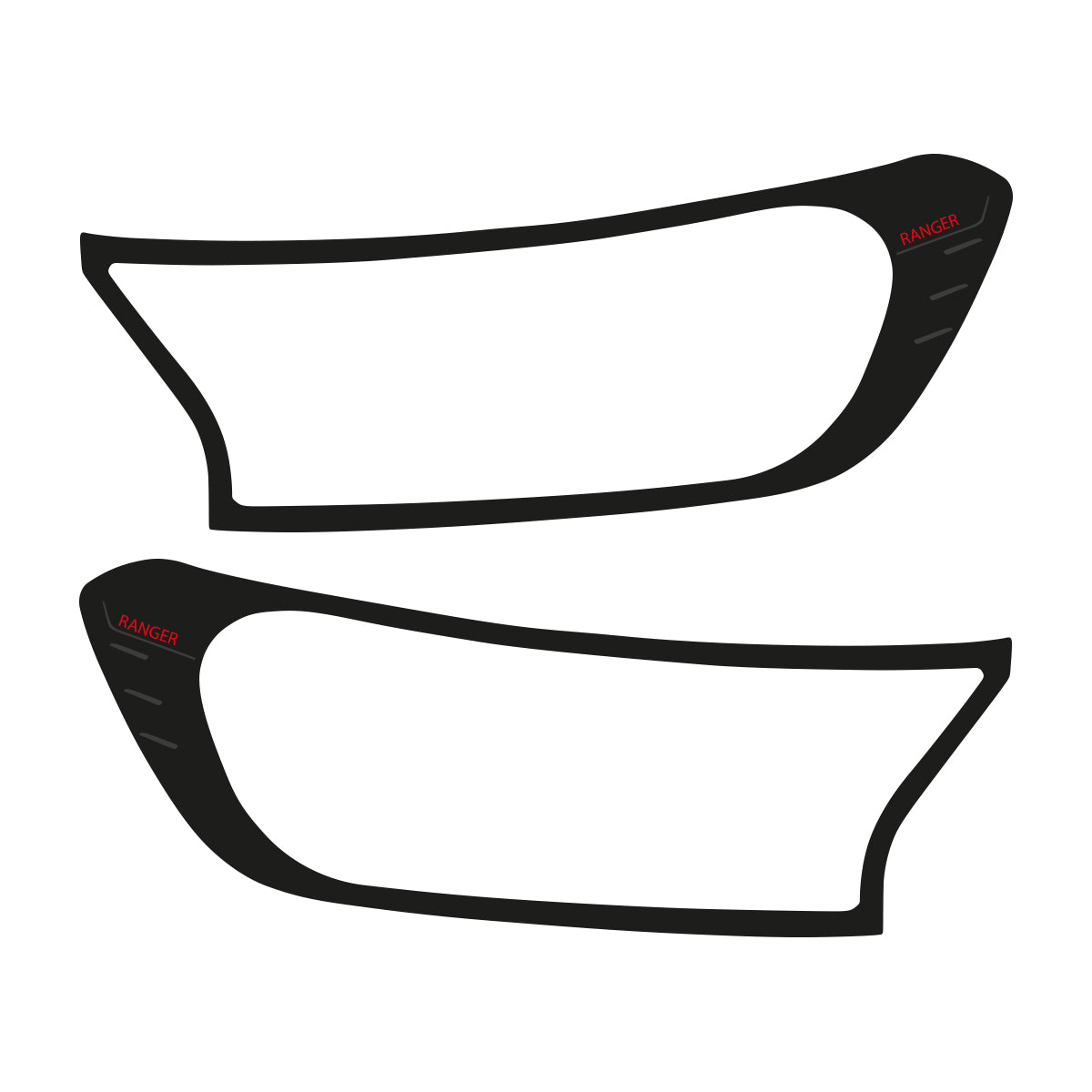 SUITABLE TO FIT RANGER 2016+ BLACK HEADLIGHT TRIM-2 PIECE SET