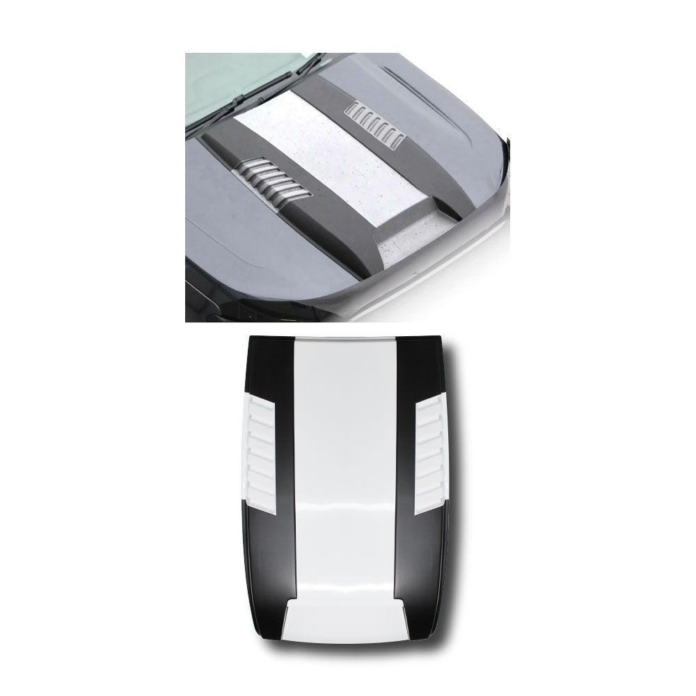 SUITABLE TO FIT RANGER 2016+ BONNET SCOOP BLACK & WHITE