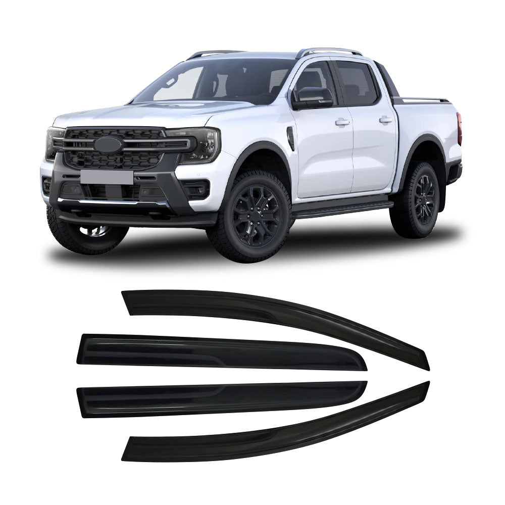 SUITABLE TO FIT RANGER 2023+ 4 DOOR INJECTION BLACK WINDSHIELDS 4 PIECE