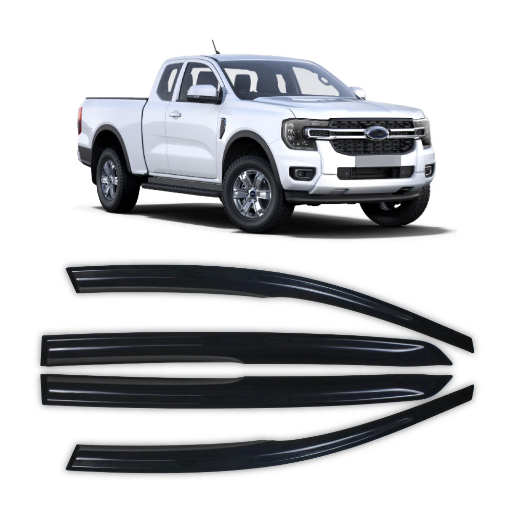 SUITABLE TO FIT RANGER 2023+ CLUB CAB INJECTION BLACK WINDSHIELDS 4 PIECE
