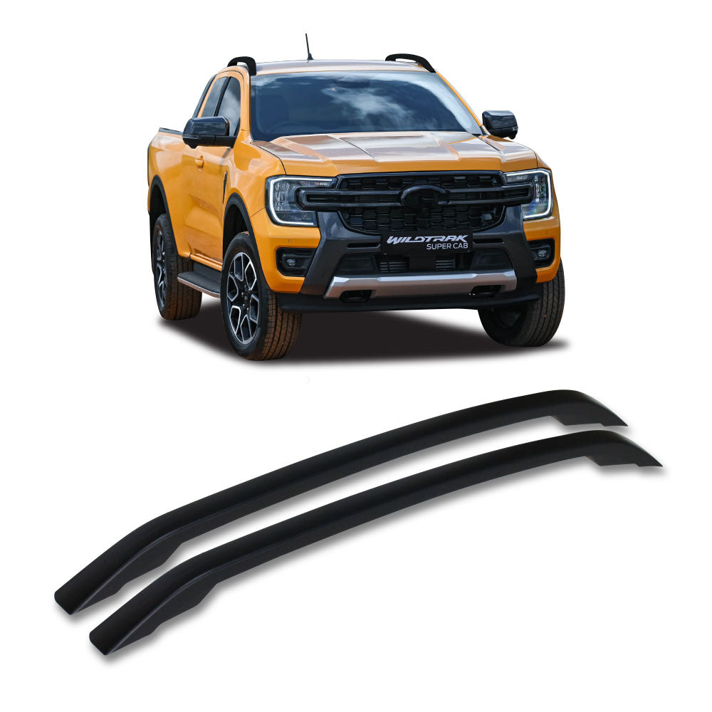 SUITABLE TO FIT RANGER 2023+ CLUB CAB 2.5 DOOR ROOF RACKS STICK ON BLACK