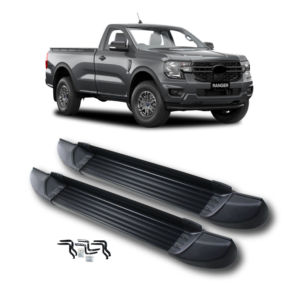 SUITABLE TO FIT RANGER 2023+ NEXT GEN SINGLE CAB RUNNING BOARDS BLACK