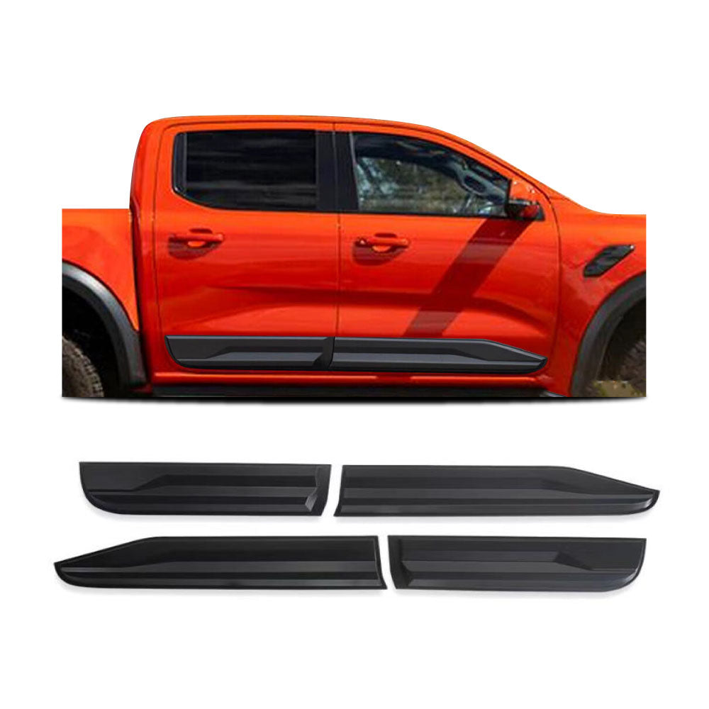 SUITABLE TO FIT RANGER 2023+ WILDTRAK, XL, XLT DOOR CLADDING 4 PIECE BLACK