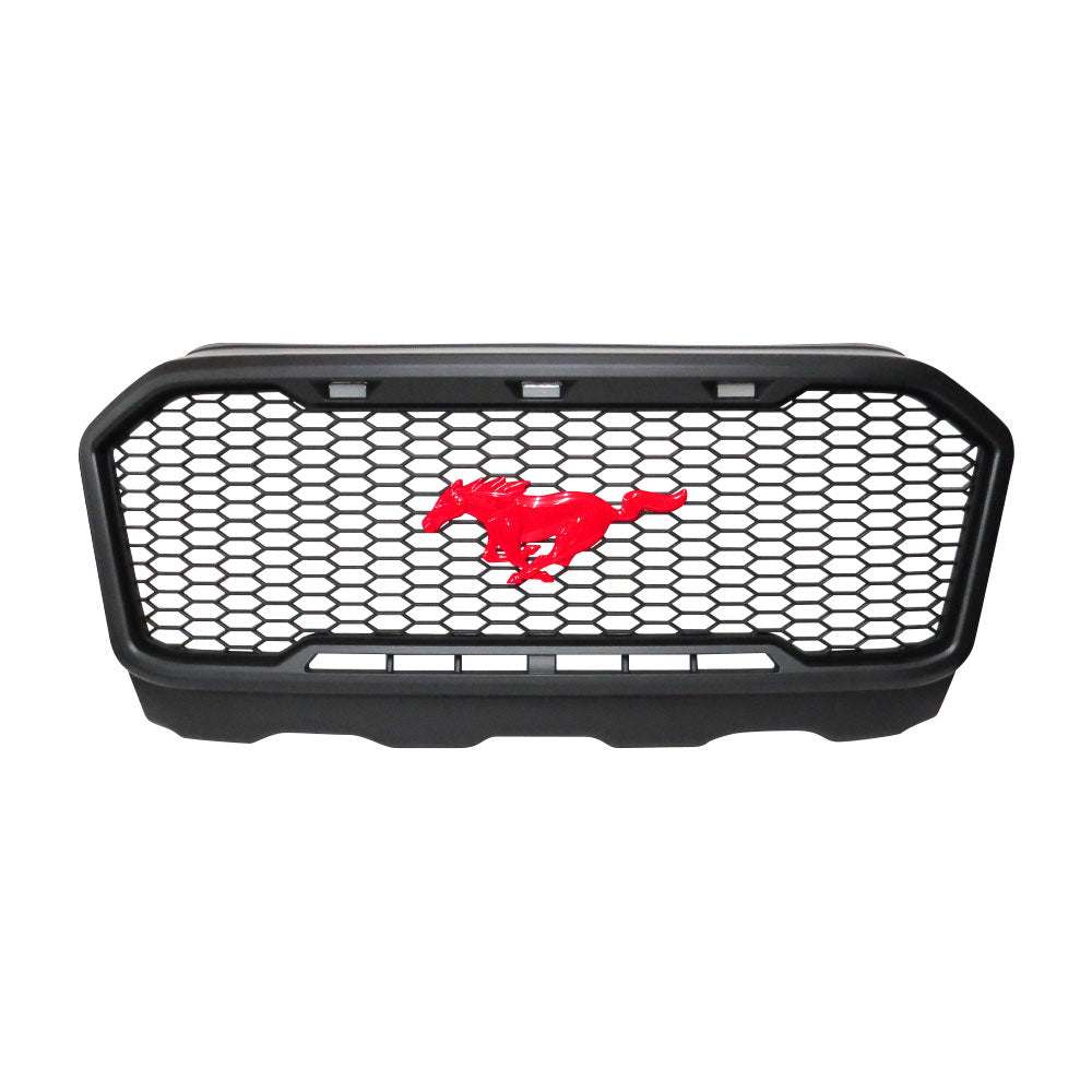 SUITABLE TO FIT RANGER T7 2016+ LED BIG GRILL RED MUSTANG LOGO
