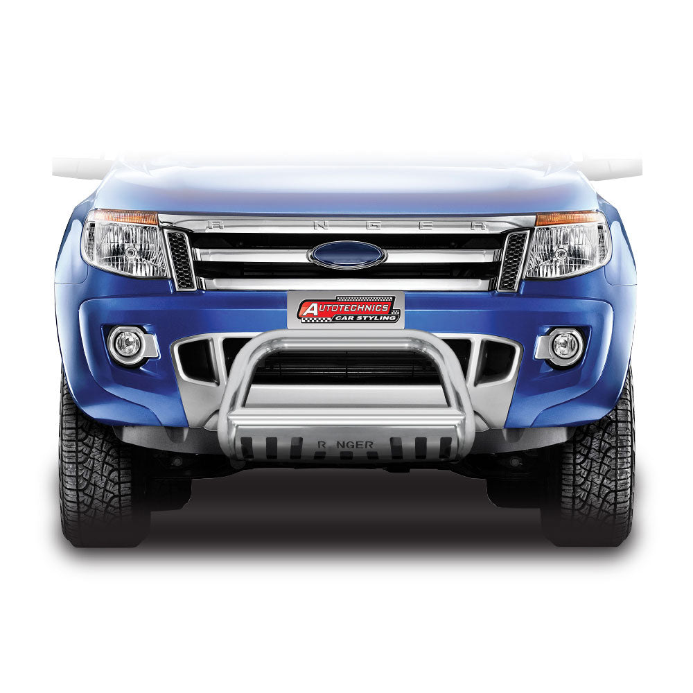 SUITABLE TO FIT RANGER 2012+ B GRADE NUDGE BAR WITH SKID PLATE CHROME