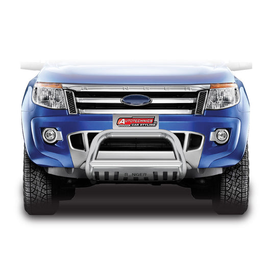 SUITABLE TO FIT RANGER 2012+ B GRADE NUDGE BAR WITH SKID PLATE CHROME