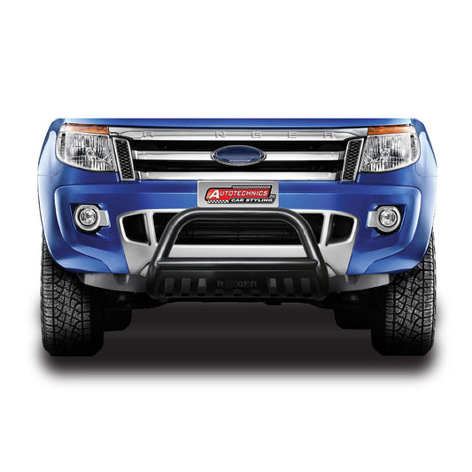 SUITABLE TO FIT RANGER 2012+ B GRADE BLACK NUDGE BAR WITH SKID PLATE