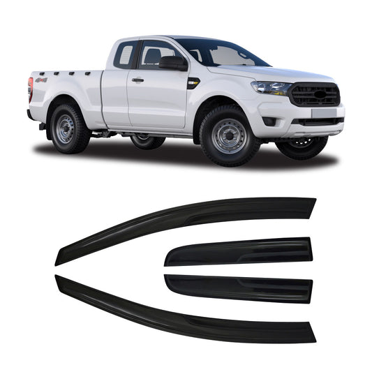 SUITABLE TO FIT RANGER 2012-2022 CLUB CAB 2.5 DOOR INJECTION BLACK WINDSHIELDS 4PC