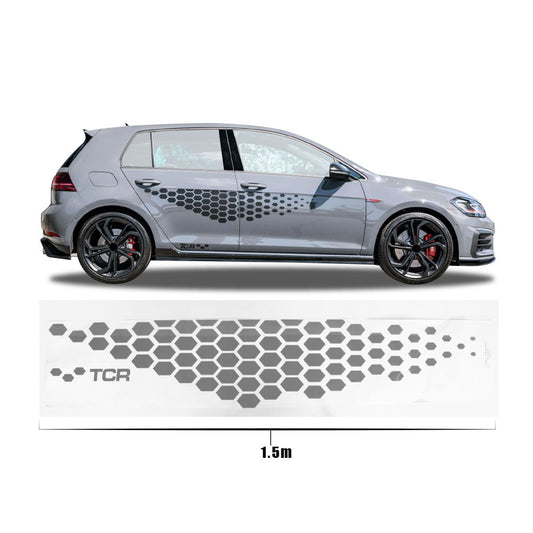 UNIVERSAL TCR HONEYCOMBE SIDE DECAL STICKER - SILVER