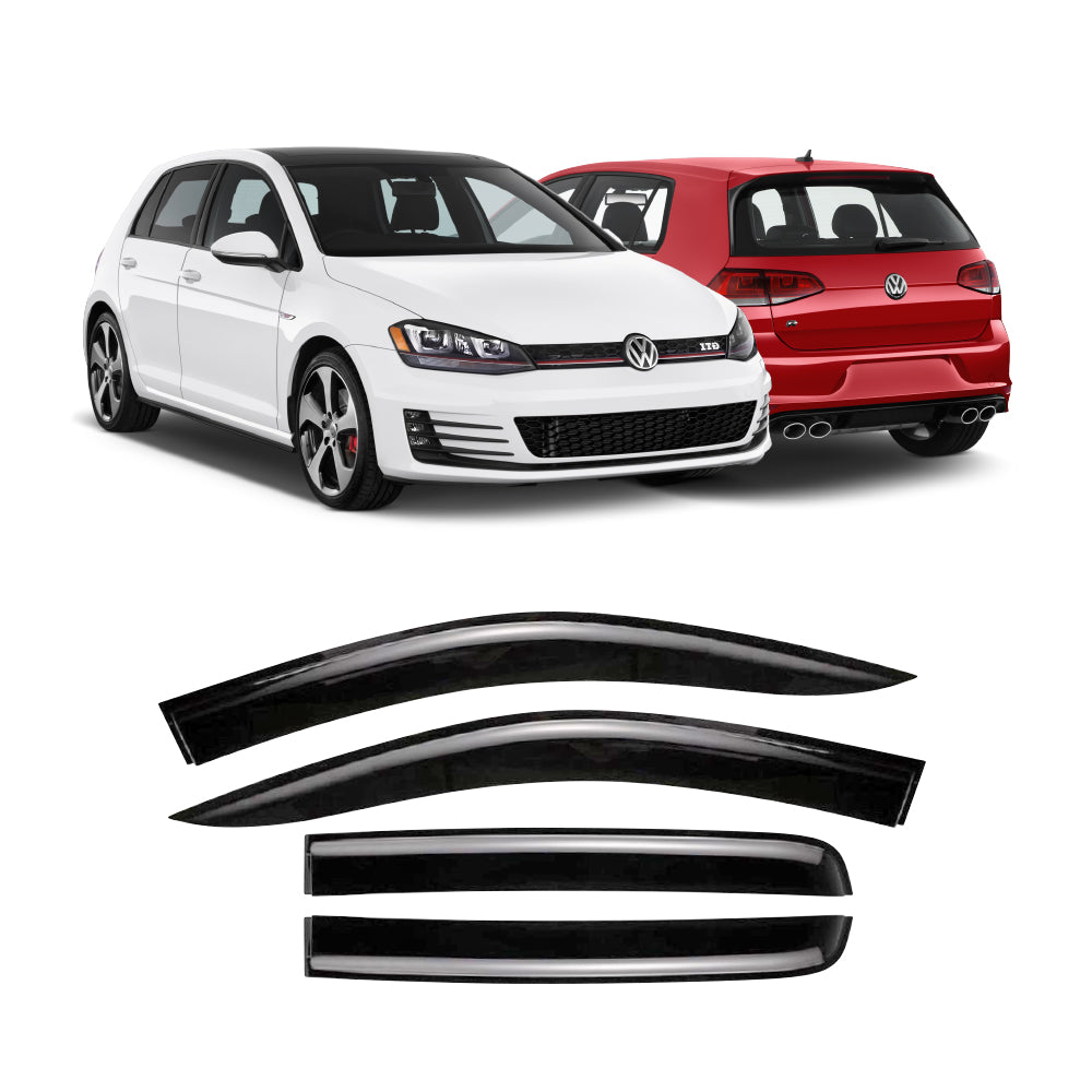 VW GOLF 7 SLIM GLOSS BLACK WINDSHIELDS 4PC (TYPE B)