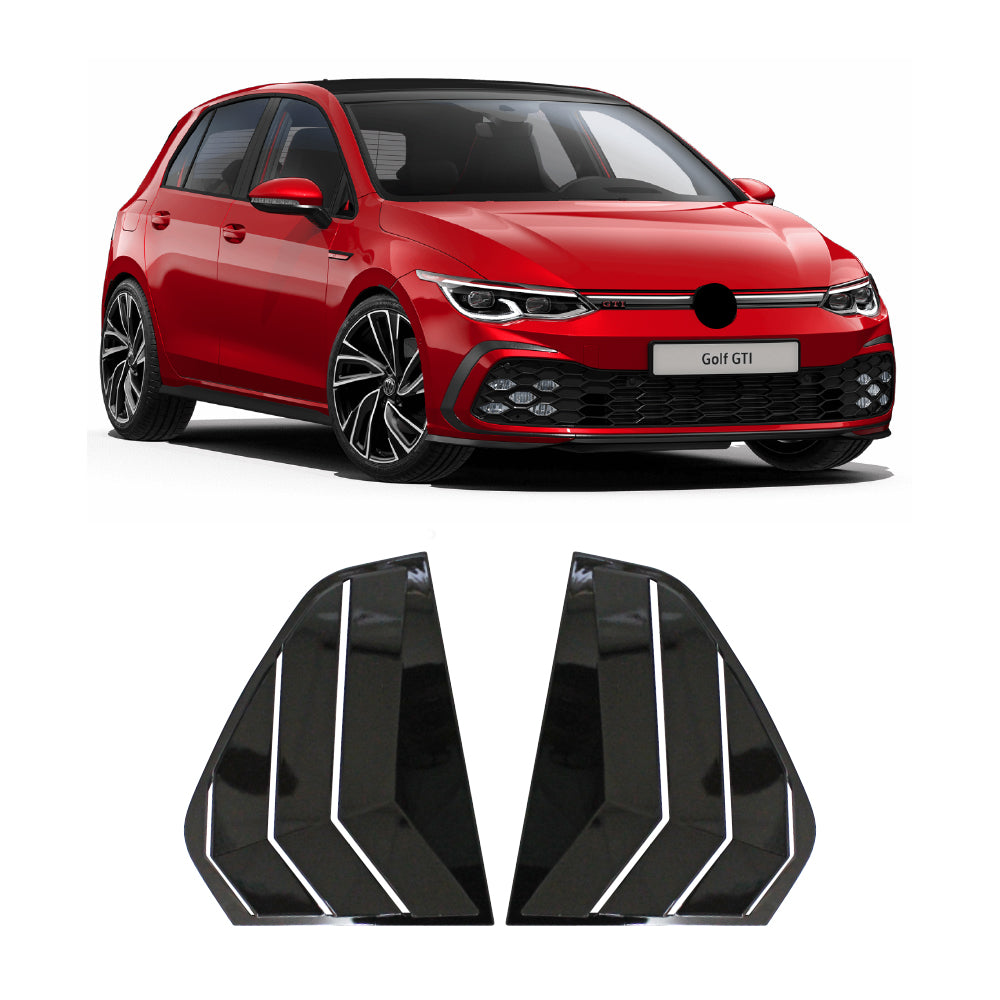 VW GOLF 8 QUARTER GLASS WINDOW LOUVERS - GLOSS BLACK