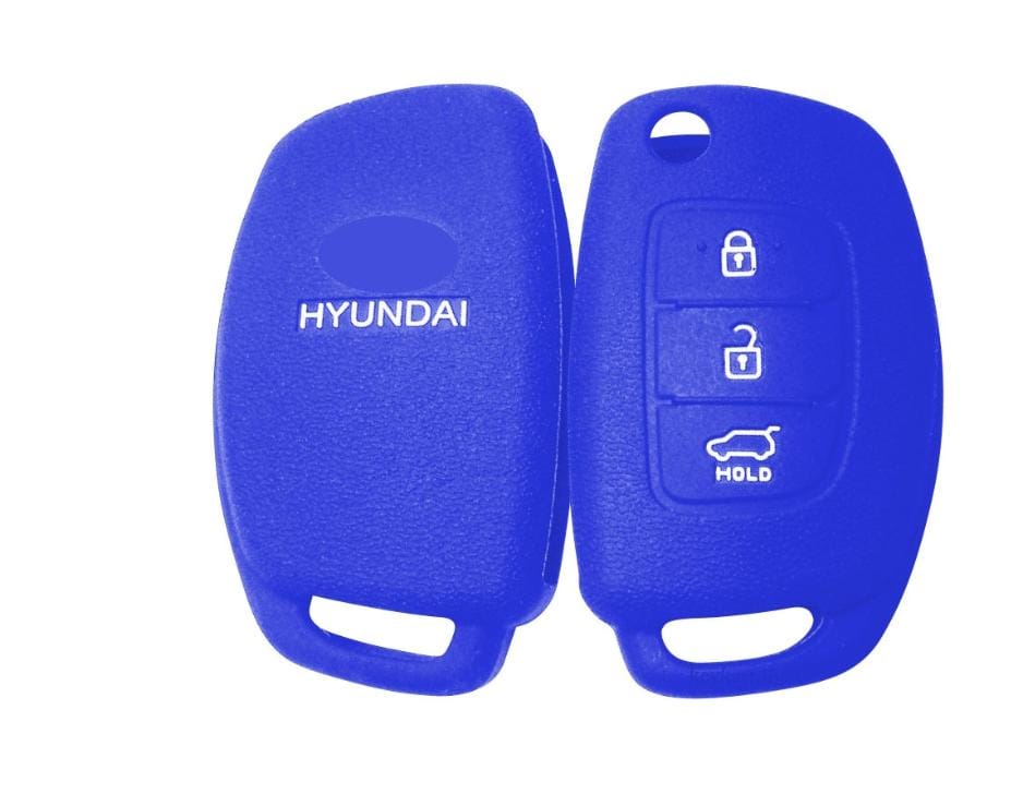 HYUNDAI 3 BUTTON SILICONE KEY FOB CASE BLUE