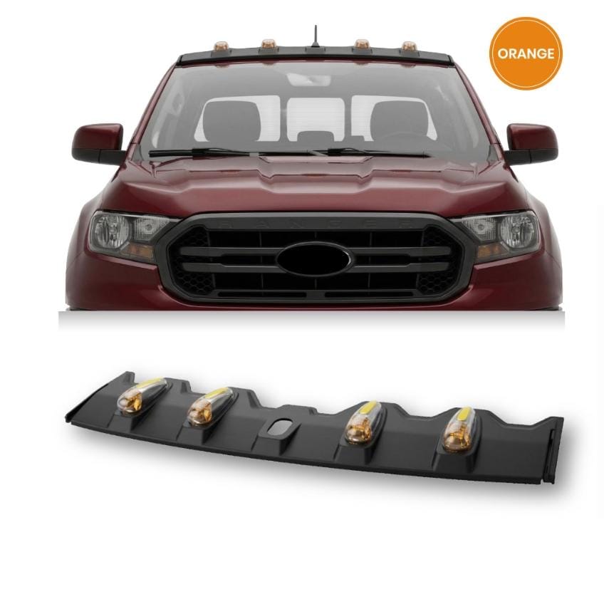 SUITABLE TO FIT RANGER 2012 + PLASTIC LED ROOF LIGHT 4X ORANGE LED