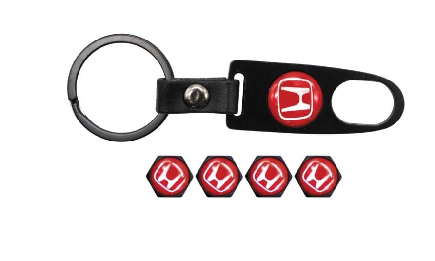 HONDA LEATHER KEY RING - RED